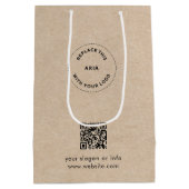 Eco Kraft Zak met eigen logo & QR-cadeaubagage voo Medium Cadeauzakje (Achterkant)
