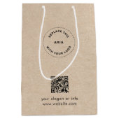 Eco Kraft Zak met eigen logo & QR-cadeaubagage voo Medium Cadeauzakje (Voorkant)