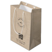 Eco Kraft Zak met eigen logo & QR-cadeauverpakking Medium Cadeauzakje (Voorkant Gekanteld)