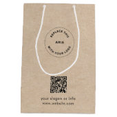 Eco Kraft Zak met eigen logo & QR-cadeauverpakking Medium Cadeauzakje (Achterkant)