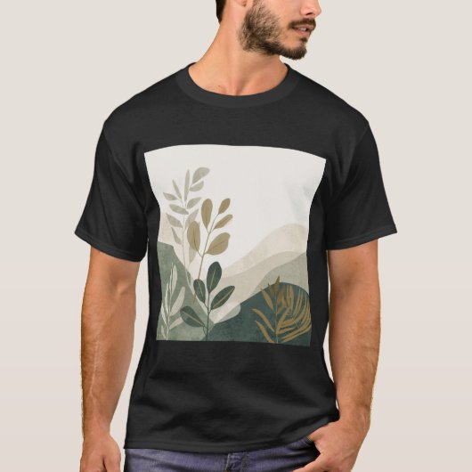 Eco Minimalist Nature Art Men's Tshirt (Voorkant)