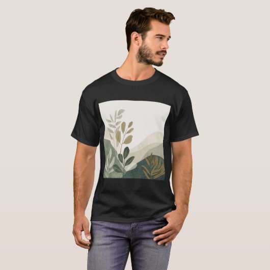 Eco Minimalist Nature Art Men's Tshirt (Voorkant volledig)