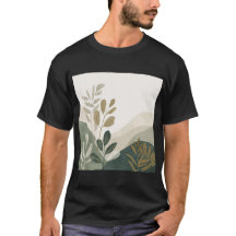 Eco Minimalistische Natuur Kunst Heren T-shirt
