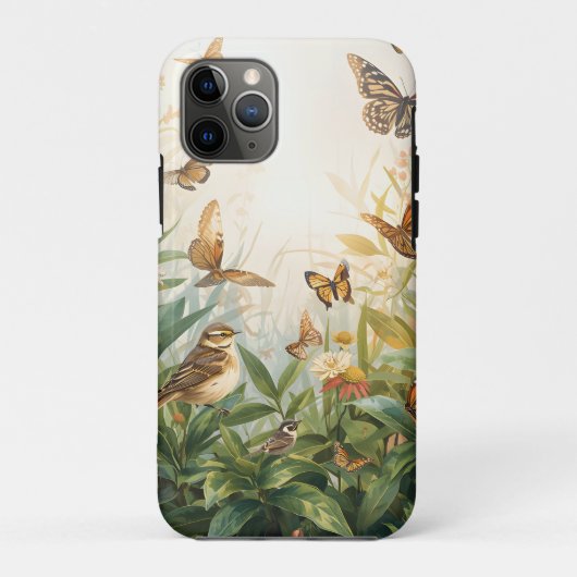 Eco Nature iPhone / iPad Hoesje – Watercolor Vogel (Achterkant)