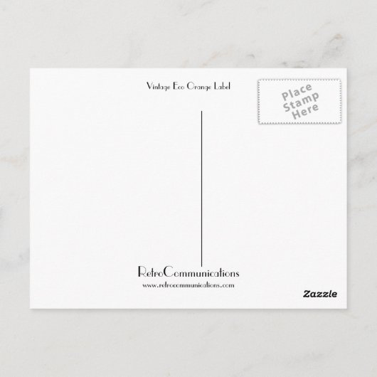  Eco Oranje Etiket Briefkaart (Achterkant)