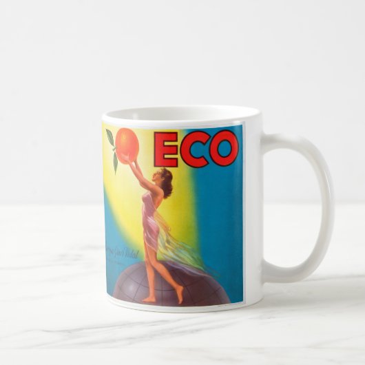  Eco Oranje Etiket Koffiemok (Rechts)