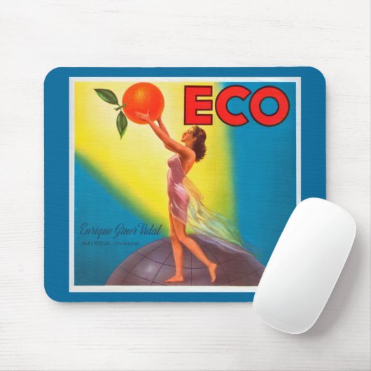  Eco Oranje Etiket Muismat (Met muis)