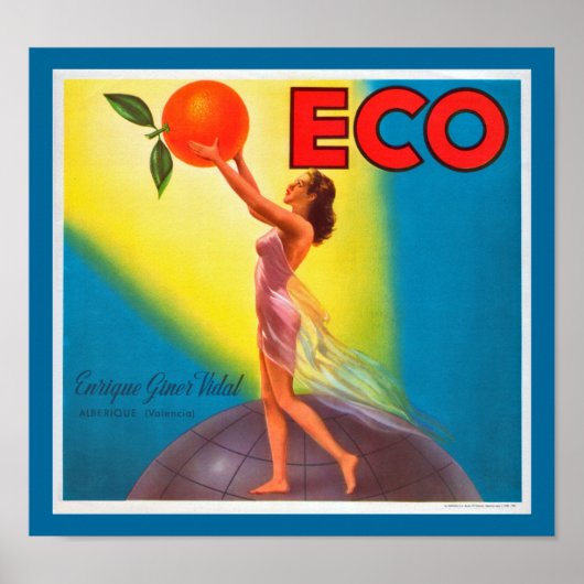  Eco Oranje Etiket Poster (Voorkant)