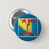 Eco Oranje Etiket Ronde Button 5,7 Cm (Voorkant /achterkant)