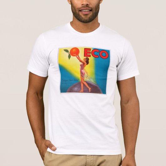  Eco Oranje Etiket T-shirt (Voorkant)
