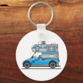 Eco Pick Up Camper Blue Sleutelhanger (Voorkant)