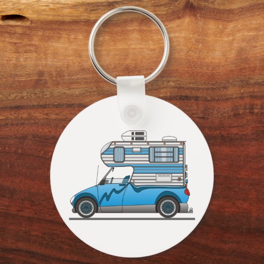 Eco Pick Up Camper Blue Sleutelhanger (Voorkant)