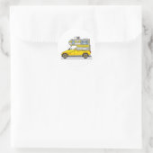 Eco Pick Up Camper Geel Ronde Sticker (Tas)