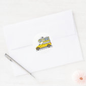 Eco Pick Up Camper Geel Ronde Sticker (Envelop)