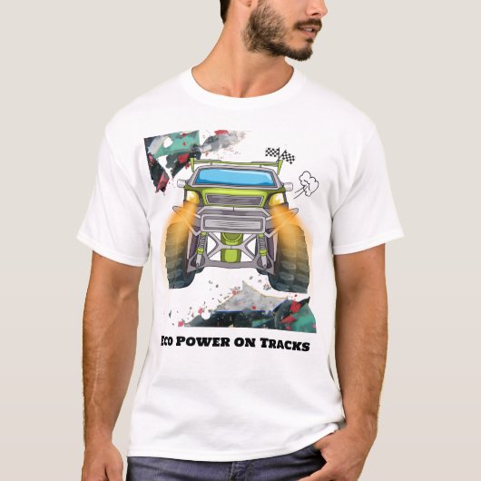 Eco Power op Tracks T-shirt (Voorkant)