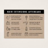 Eco Premium Kraft Hair Extensions nazorg Visitekaartje (Achterkant)