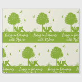Eco Quote Leven in harmonie met Natuur Cadeaupapier (Vlak)
