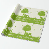 Eco Quote Leven in harmonie met Natuur Cadeaupapier (Uitgerold)