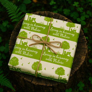 Eco Quote Leven in harmonie met Natuur Cadeaupapier