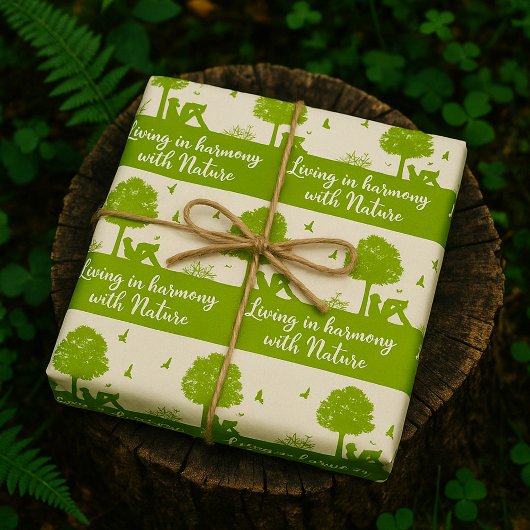 Eco Quote Leven in harmonie met Natuur Cadeaupapier