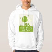 Eco Quote Leven in harmonie met Natuur Hoodie (Voorkant)