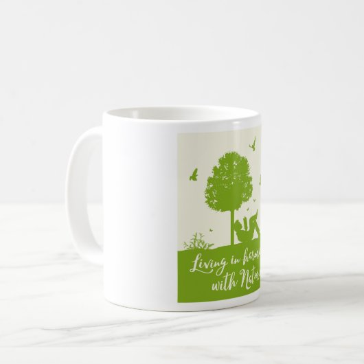 Eco Quote Leven in harmonie met Natuur Koffiemok (Voorkant links)