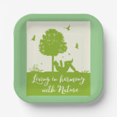 Eco Quote Leven in harmonie met Natuur Papieren Bordje (Voorkant)