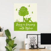 Eco Quote Leven in harmonie met Natuur Poster (Thuiskantoor)