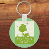 Eco Quote Leven in harmonie met Natuur Sleutelhanger (Voorkant)