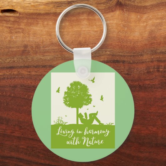 Eco Quote Leven in harmonie met Natuur Sleutelhanger (Voorkant)