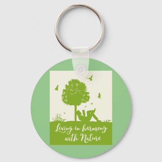 Eco Quote Leven in harmonie met Natuur Sleutelhanger (Achterkant)