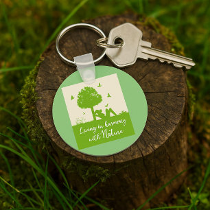 Eco Quote Leven in harmonie met Natuur Sleutelhanger