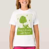 Eco Quote Leven in harmonie met Natuur T-shirt (Voorkant)