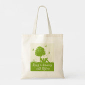 Eco Quote Leven in harmonie met Natuur Tote Bag (Achterkant)