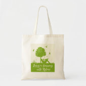 Eco Quote Leven in harmonie met Natuur Tote Bag (Voorkant)