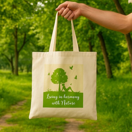 Eco Quote Leven in harmonie met Natuur Tote Bag