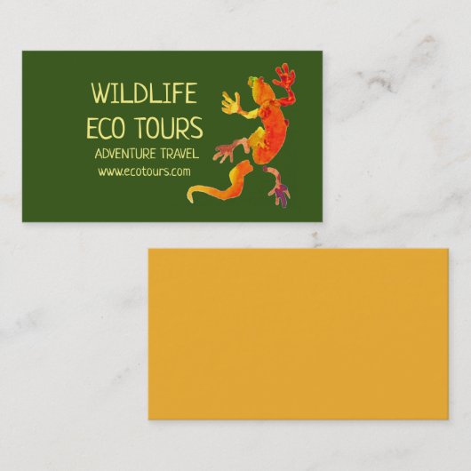 Eco reizen avontuur tours zakelijke gekko wildlife visitekaartje (Voorkant / Achterkant)