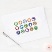 Eco-symbolen Ovale Sticker (Envelop)