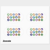 Eco-symbolen Ovale Sticker (Vel)