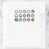 Eco-symbolen Ovale Sticker (Tas)