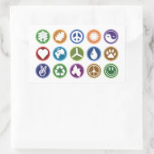 Eco-symbolen Rechthoekige Sticker (Tas)