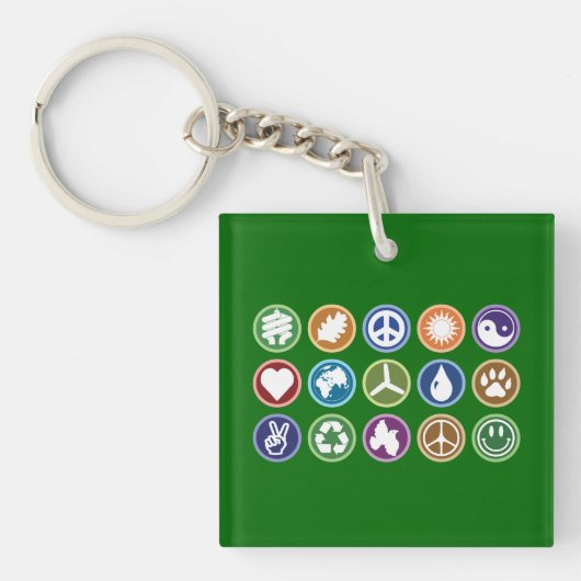 Eco-symbolen Sleutelhanger (voorkant)