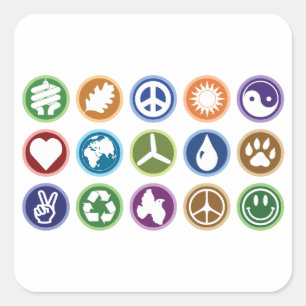 Eco-symbolen Vierkante Sticker