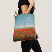 Eco Texas-tas - Klaprozen & Windturbines  Tote Bag (Dichtbij)