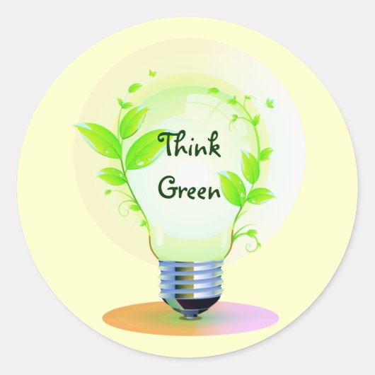 Eco Think Green Ronde Sticker (Voorkant)