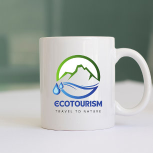 Eco Toerisme Reizen naar Natuur Bergwater Logo Koffiemok