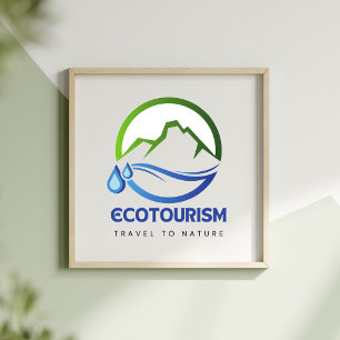 Eco Toerisme Reizen naar Natuur Bergwater Logo Poster
