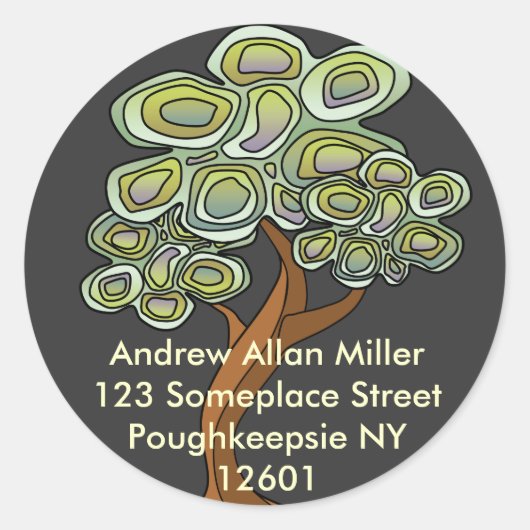 Eco Tree Book-label Ronde Sticker (Voorkant)
