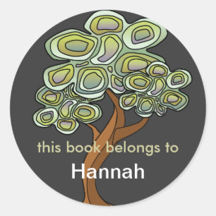 Eco Tree Book-label Ronde Sticker