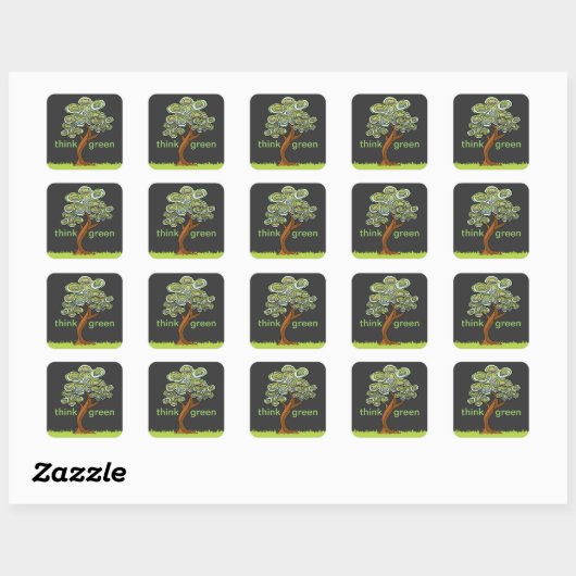 Eco Tree Denk Groene Sticker (Vel)